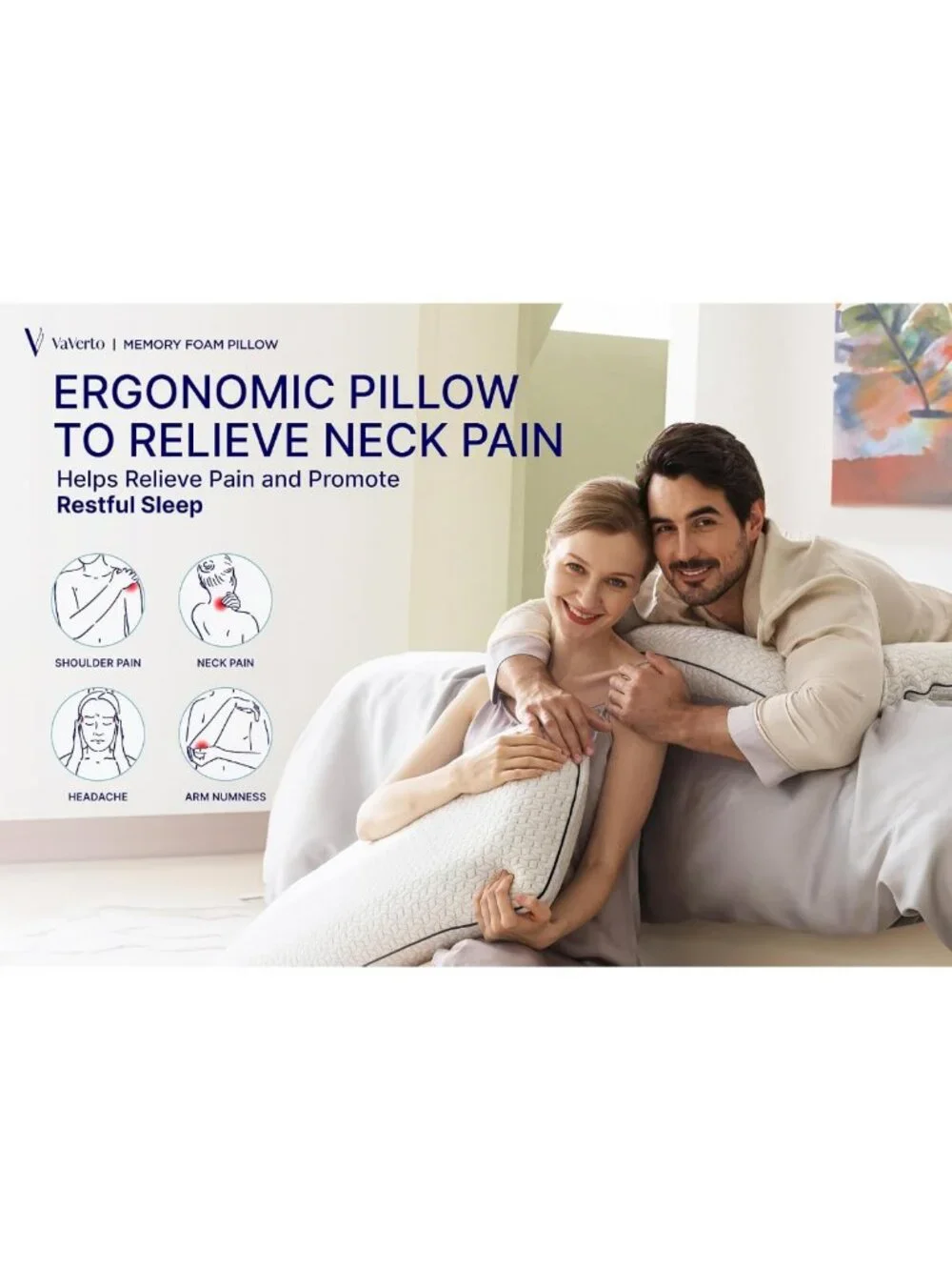 King Size Firm Memory Foam Pillows - 2-Pack for Ultimate Comfort & Support